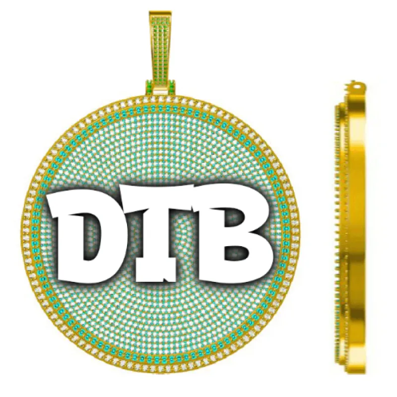 CUSTOM LETTER NECKLACE 3D BIG DISC sold by The GUU Shop