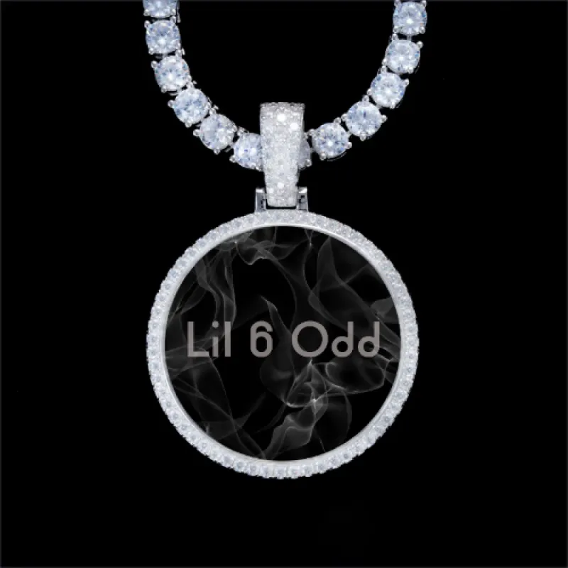 925S & VVS Moissanite 3D Circle Custom Picture Pendant sold by The GUU Shop