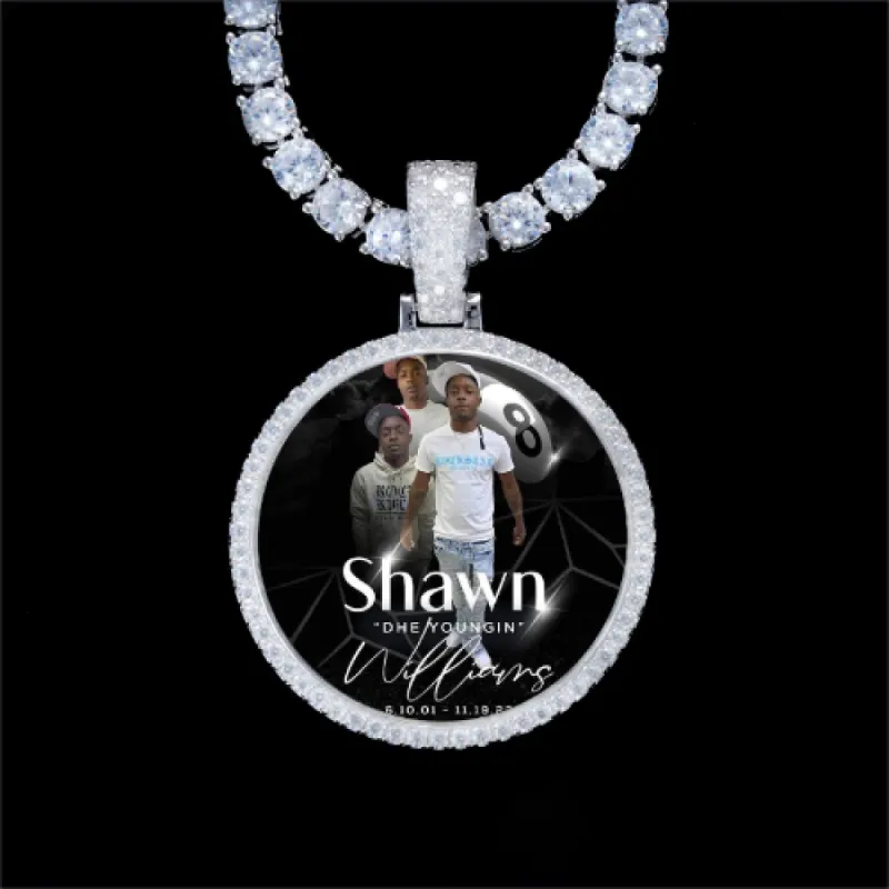 925S & VVS Moissanite 3D Circle Custom Picture Pendant sold by The GUU Shop