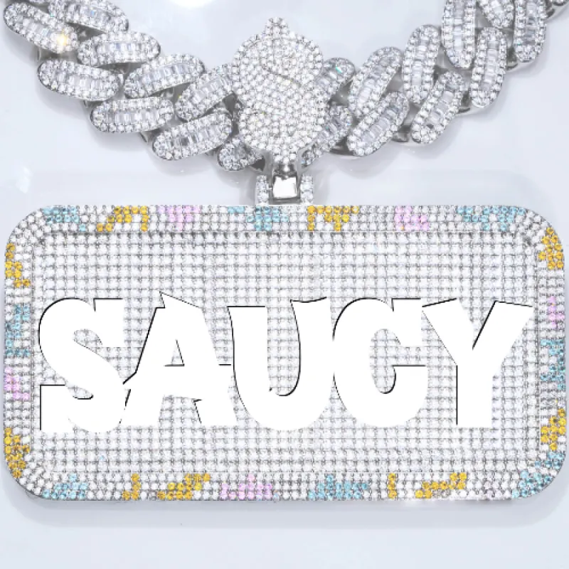 CUSTOM LETTER NECKLACE 3D COLORFUL SQUARE sold by The GUU Shop