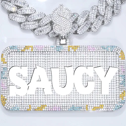 CUSTOM LETTER NECKLACE 3D COLORFUL SQUARE sold by The GUU Shop