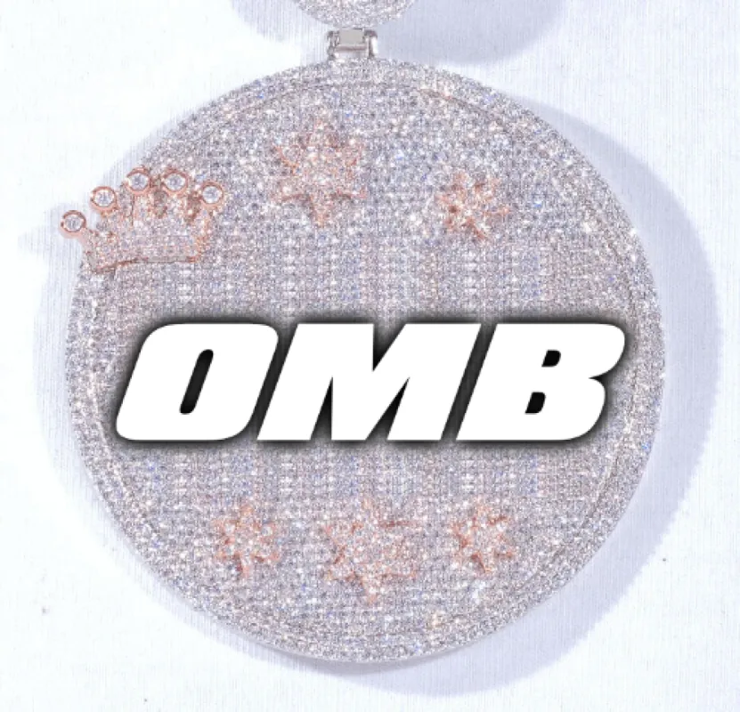 CUSTOM LETTER NECKLACE 3D BIG CROWN DISC sold by The GUU Shop