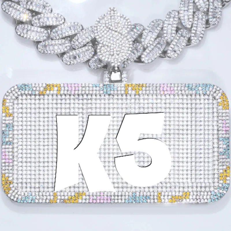 CUSTOM LETTER NECKLACE 3D COLORFUL SQUARE sold by The GUU Shop