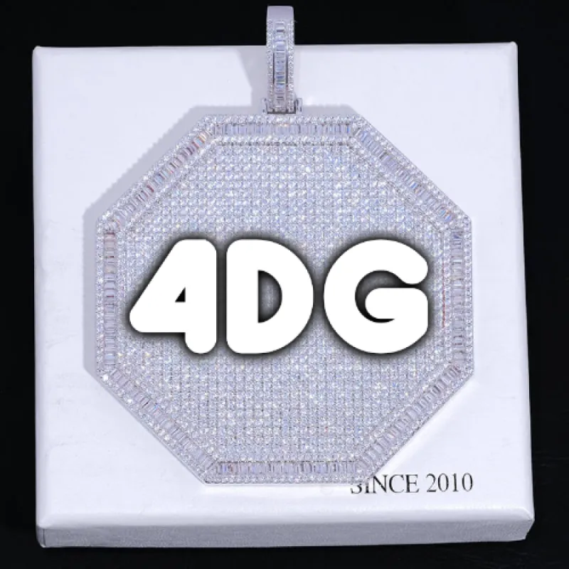 CUSTOM LETTER NECKLACE 3D BIG OCTAGON sold by The GUU Shop