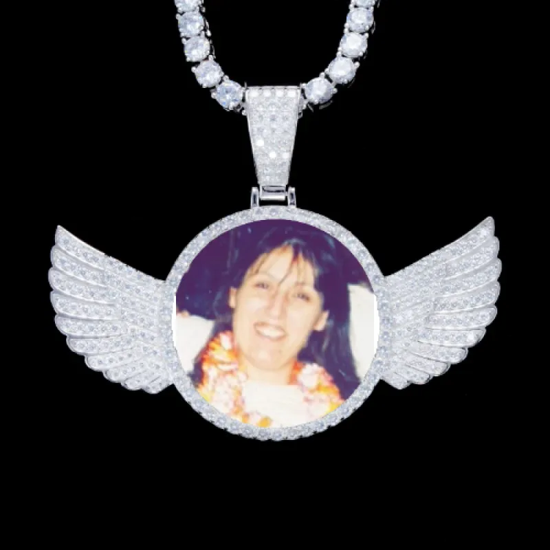 925S & VVS Moissanite 3D Wing Custom Picture Pendant sold by The GUU Shop