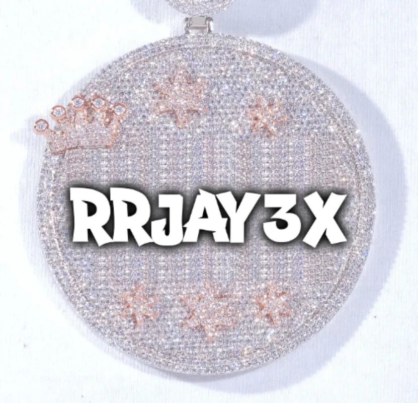 CUSTOM LETTER NECKLACE 3D BIG CROWN DISC sold by The GUU Shop