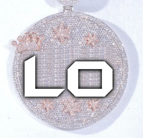 CUSTOM LETTER NECKLACE 3D BIG CROWN DISC sold by The GUU Shop