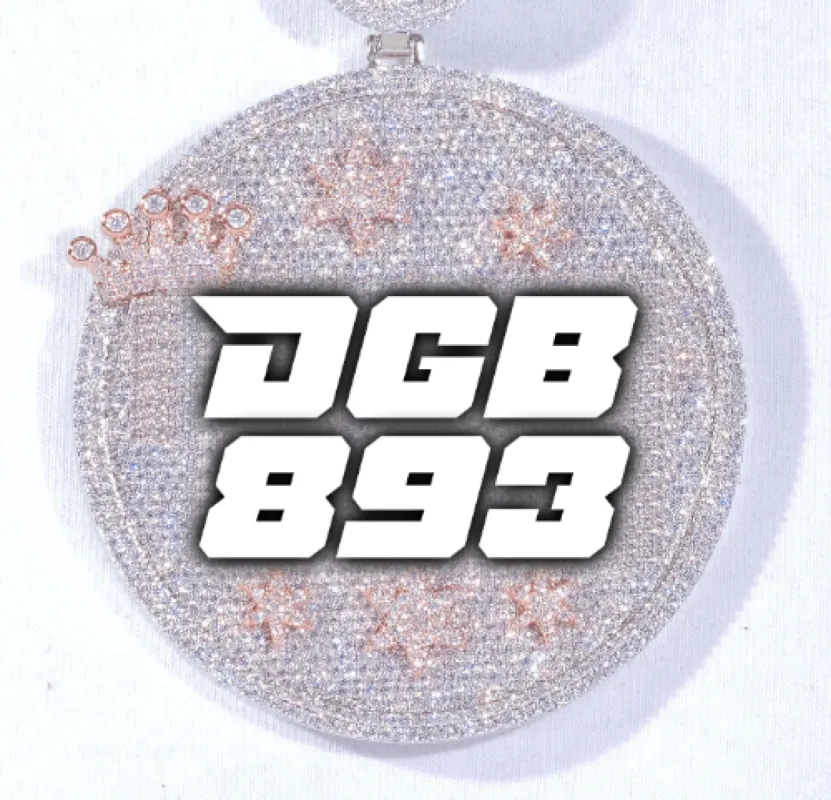 CUSTOM LETTER NECKLACE 3D BIG CROWN DISC sold by The GUU Shop