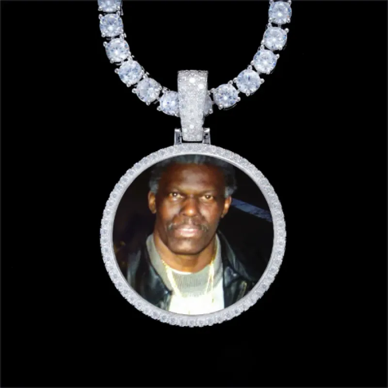 925S & VVS Moissanite 3D Circle Custom Picture Pendant sold by The GUU Shop
