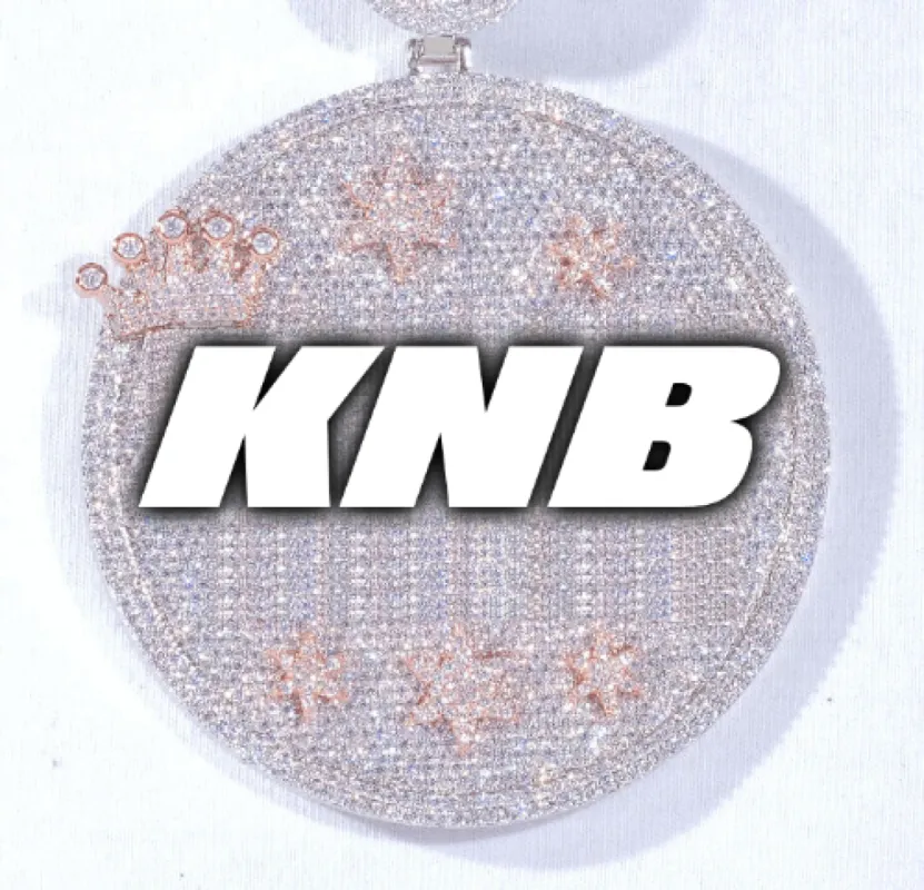 CUSTOM LETTER NECKLACE 3D BIG CROWN DISC sold by The GUU Shop