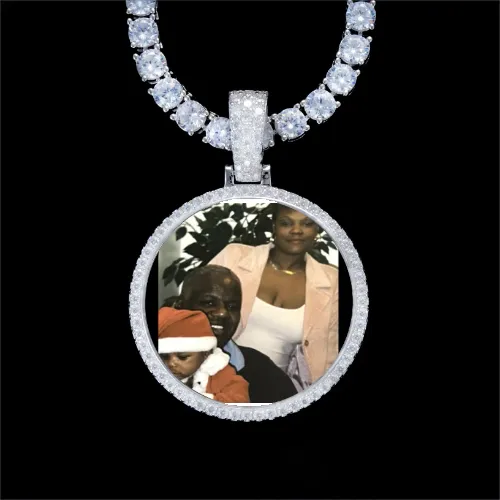 925S & VVS Moissanite 3D Circle Custom Picture Pendant sold by The GUU Shop