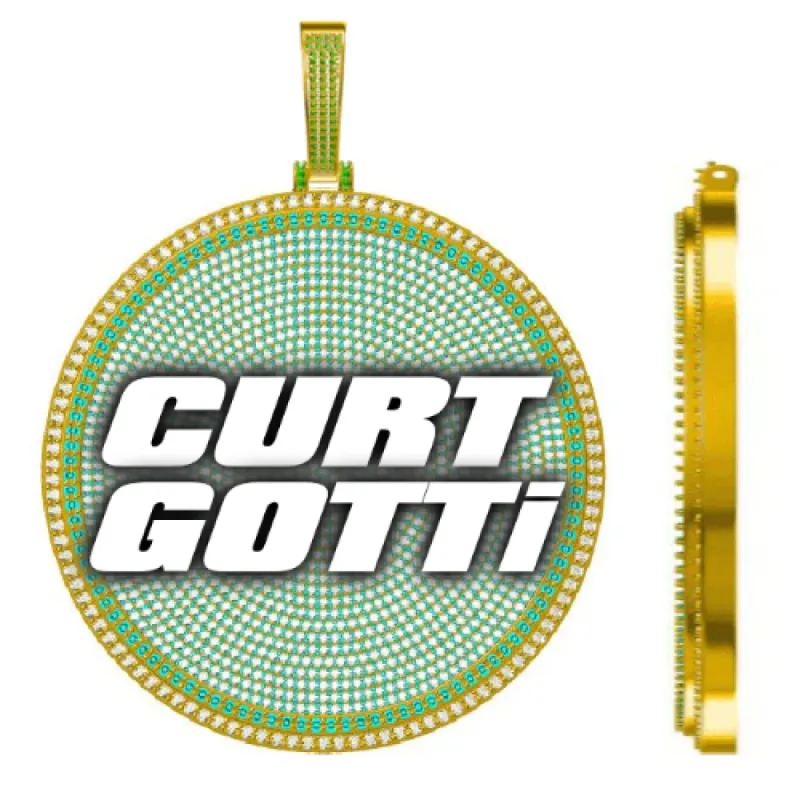 CUSTOM LETTER NECKLACE 3D BIG DISC sold by The GUU Shop