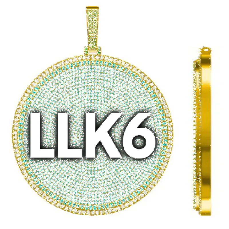 CUSTOM LETTER NECKLACE 3D BIG DISC sold by The GUU Shop