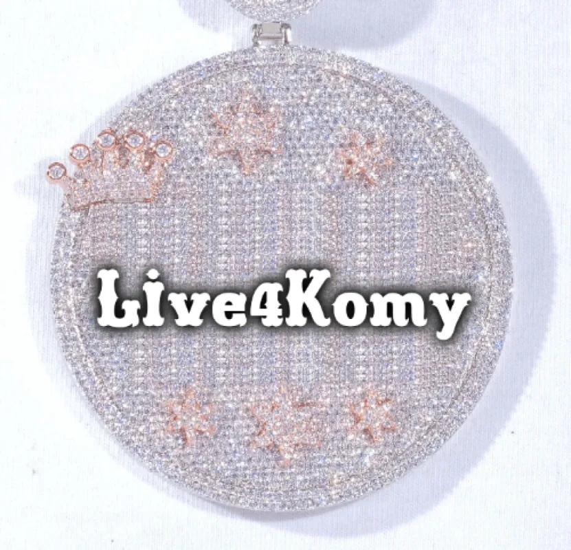 CUSTOM LETTER NECKLACE 3D BIG CROWN DISC sold by The GUU Shop