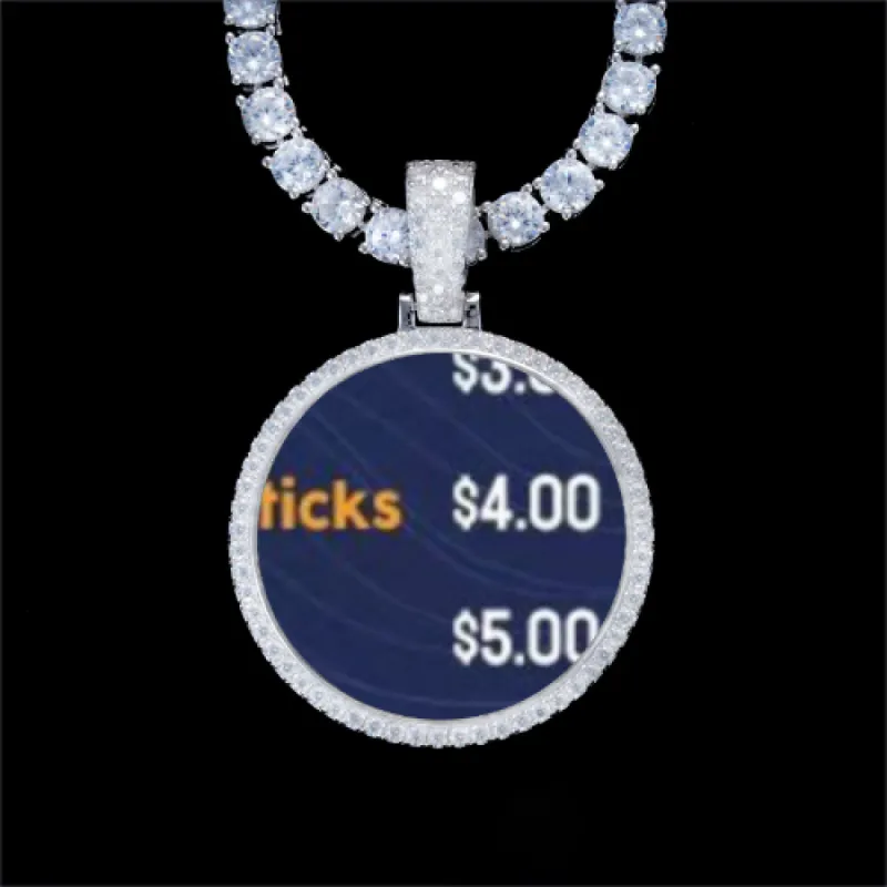 925S & VVS Moissanite 3D Circle Custom Picture Pendant sold by The GUU Shop