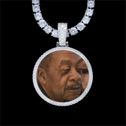 925S & VVS Moissanite 3D Circle Custom Picture Pendant sold by The GUU Shop
