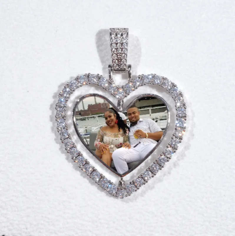 3D Spinning 2-Faced Heart Custom Picture Pendant sold by The GUU Shop