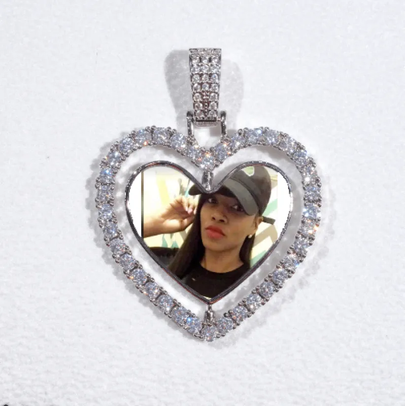 3D Spinning 2-Faced Heart Custom Picture Pendant sold by The GUU Shop