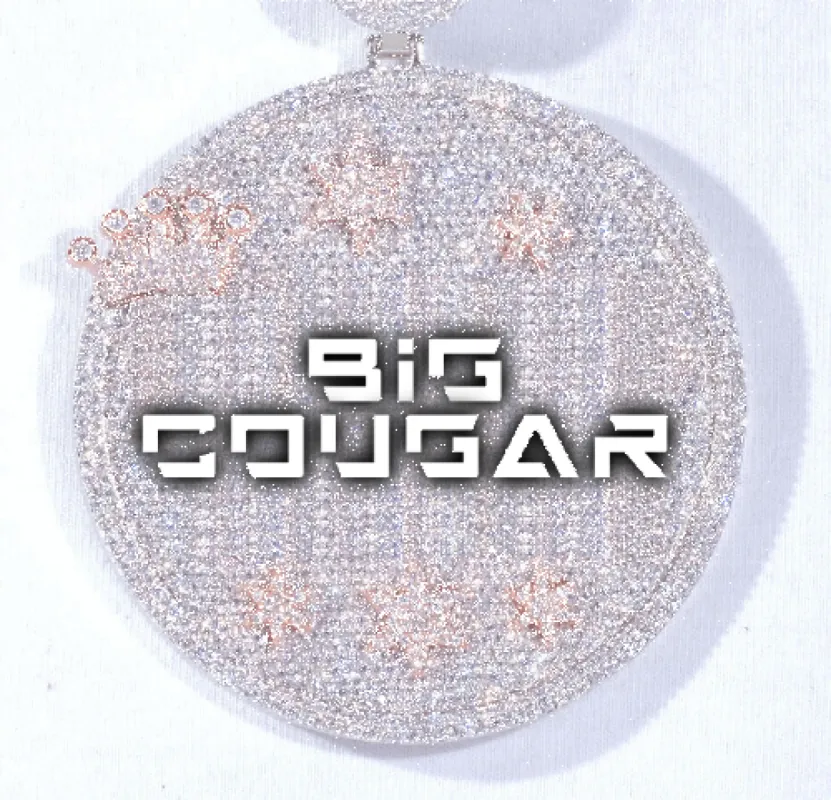 CUSTOM LETTER NECKLACE 3D BIG CROWN DISC sold by The GUU Shop