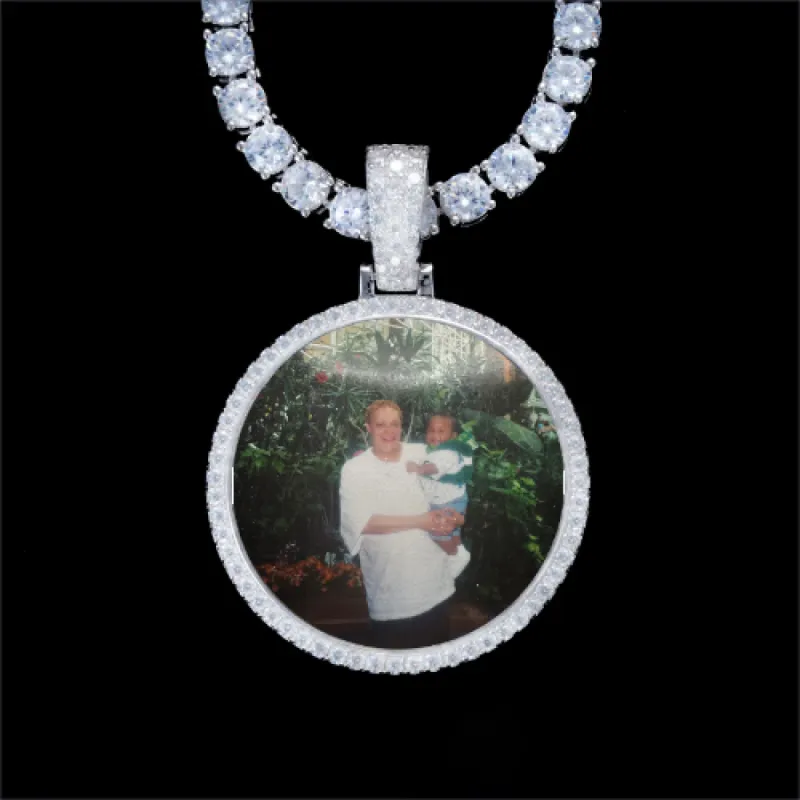 925S & VVS Moissanite 3D Circle Custom Picture Pendant sold by The GUU Shop