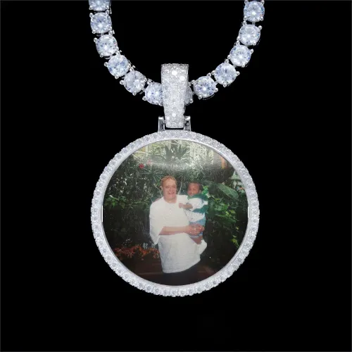 925S & VVS Moissanite 3D Circle Custom Picture Pendant sold by The GUU Shop