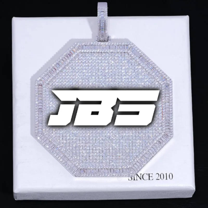 CUSTOM LETTER NECKLACE 3D BIG OCTAGON sold by The GUU Shop