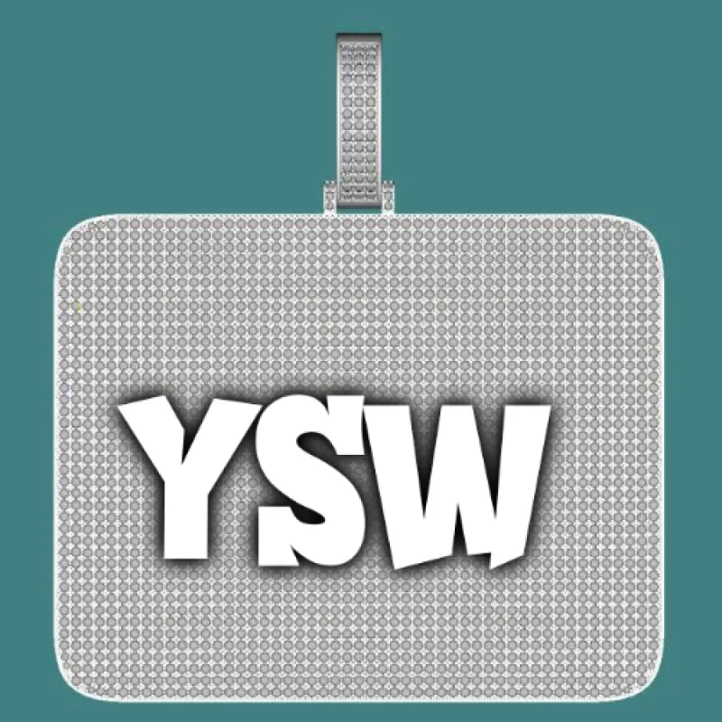 CUSTOM LETTER NECKLACE 3D BIG SQUARE sold by The GUU Shop