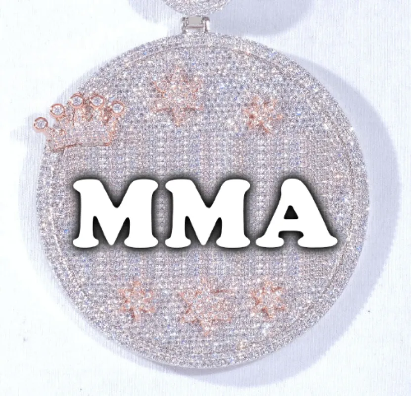 CUSTOM LETTER NECKLACE 3D BIG CROWN DISC sold by The GUU Shop