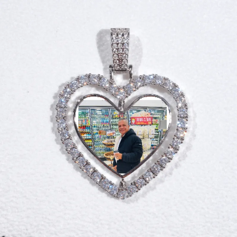3D Spinning 2-Faced Heart Custom Picture Pendant sold by The GUU Shop