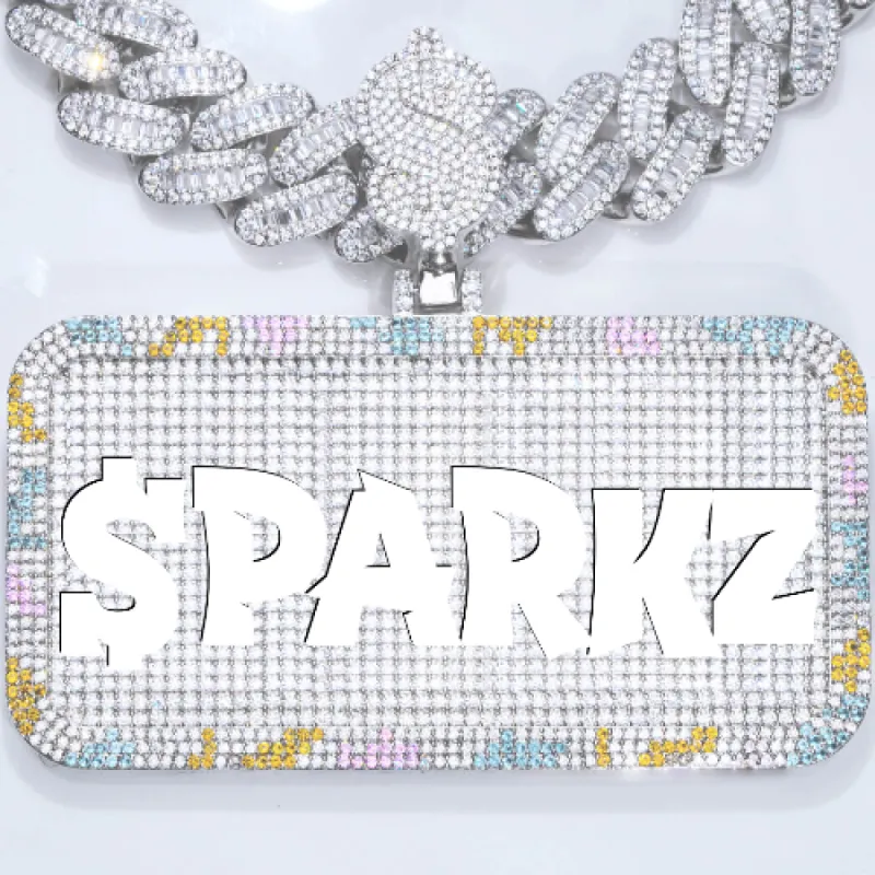 CUSTOM LETTER NECKLACE 3D COLORFUL SQUARE sold by The GUU Shop