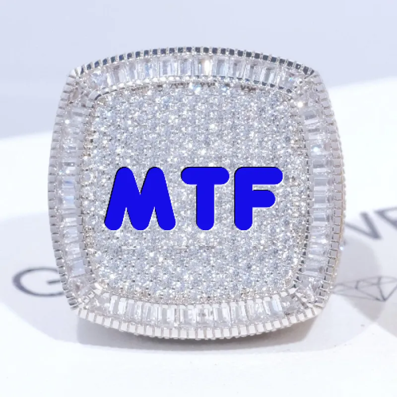 CUSTOM LETTER 3D ICED RING sold by The GUU Shop