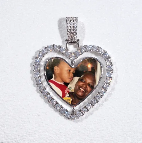 3D Spinning 2-Faced Heart Custom Picture Pendant sold by The GUU Shop