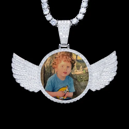 925S & VVS Moissanite 3D Wing Custom Picture Pendant sold by The GUU Shop