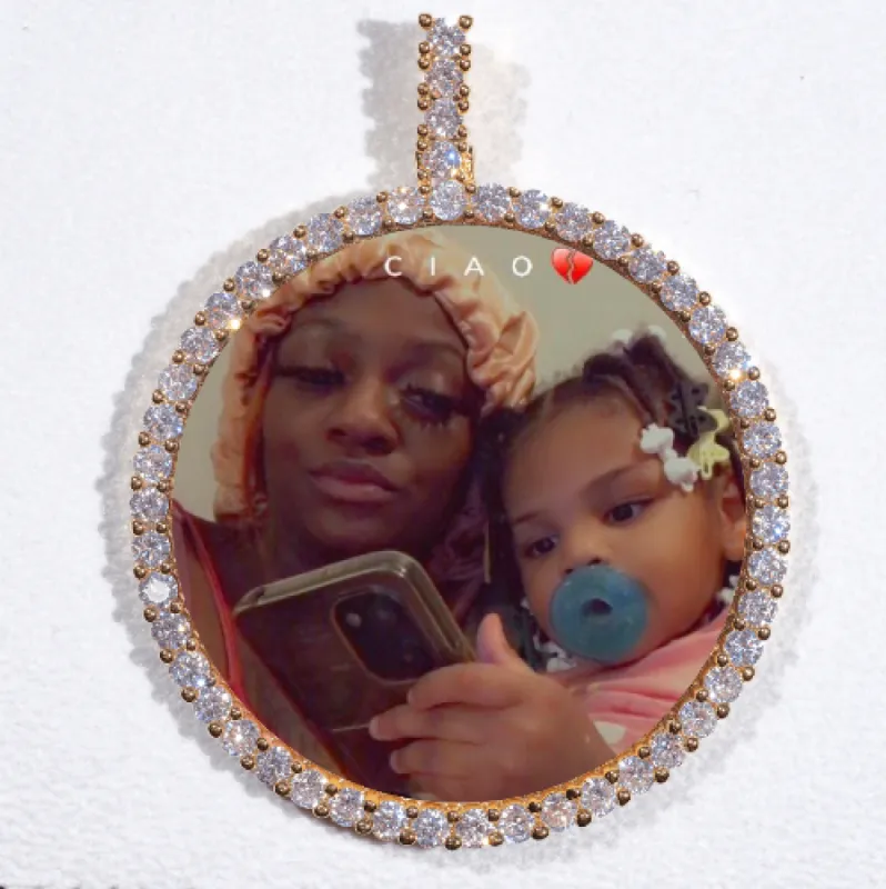 LARGE 3D CIRCLE CUSTOM PICTURE PENDANT sold by The GUU Shop