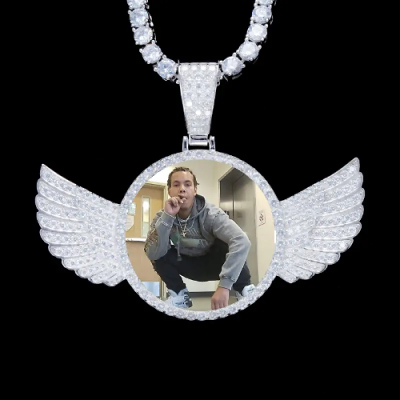 925S & VVS Moissanite 3D Wing Custom Picture Pendant made by The GUU Shop