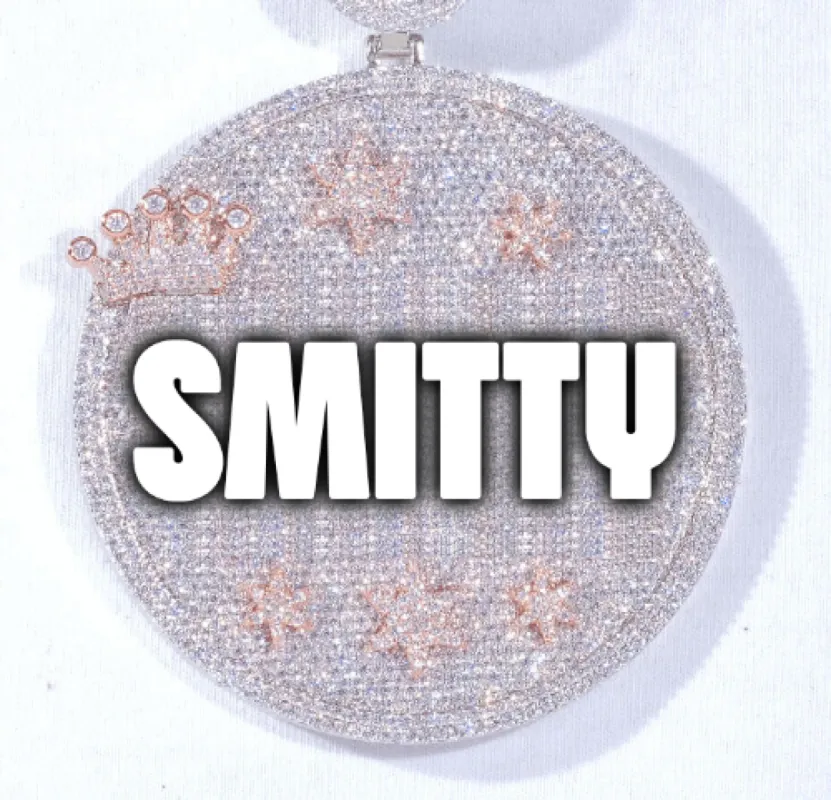 CUSTOM LETTER NECKLACE 3D BIG CROWN DISC made by The GUU Shop