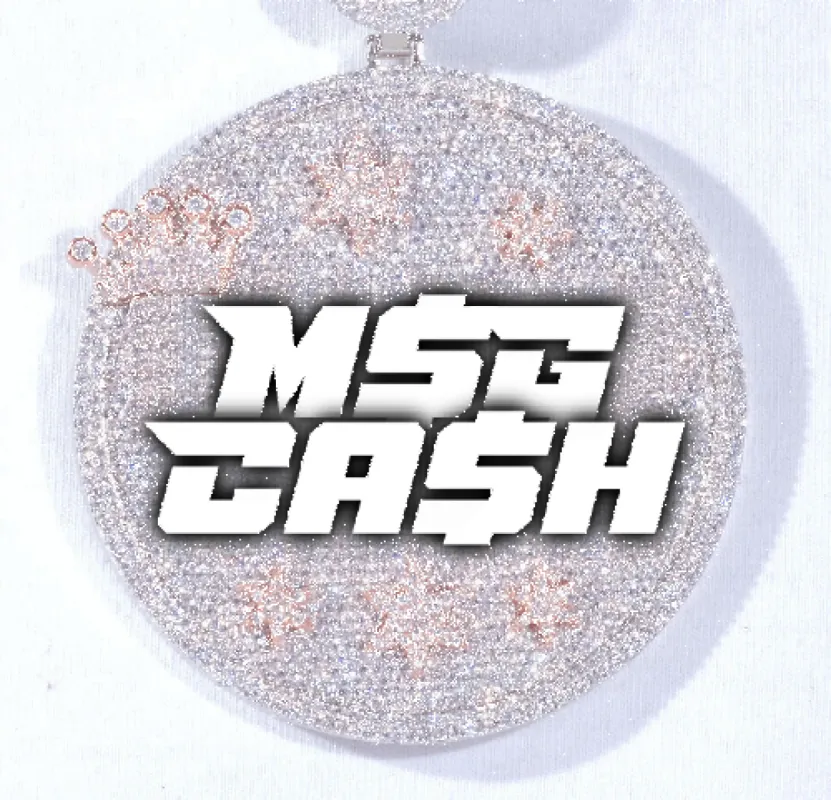 CUSTOM LETTER NECKLACE 3D BIG CROWN DISC sold by The GUU Shop