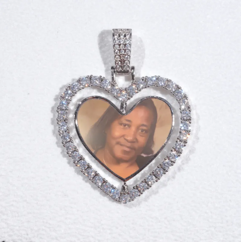 3D Spinning 2-Faced Heart Custom Picture Pendant sold by The GUU Shop