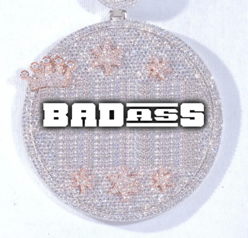 CUSTOM LETTER NECKLACE 3D BIG CROWN DISC sold by The GUU Shop