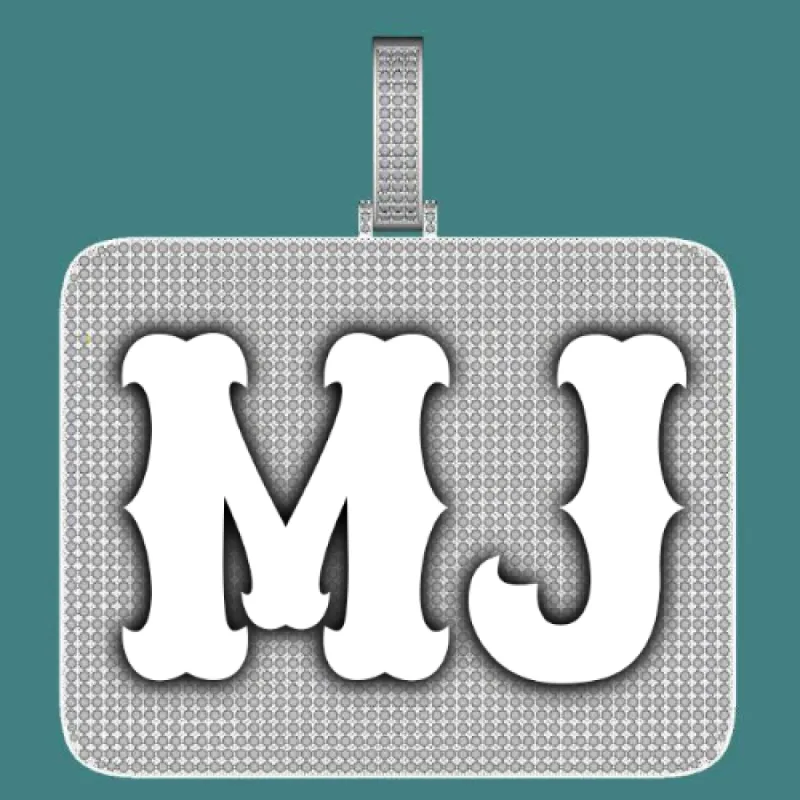 CUSTOM LETTER NECKLACE 3D BIG SQUARE sold by The GUU Shop