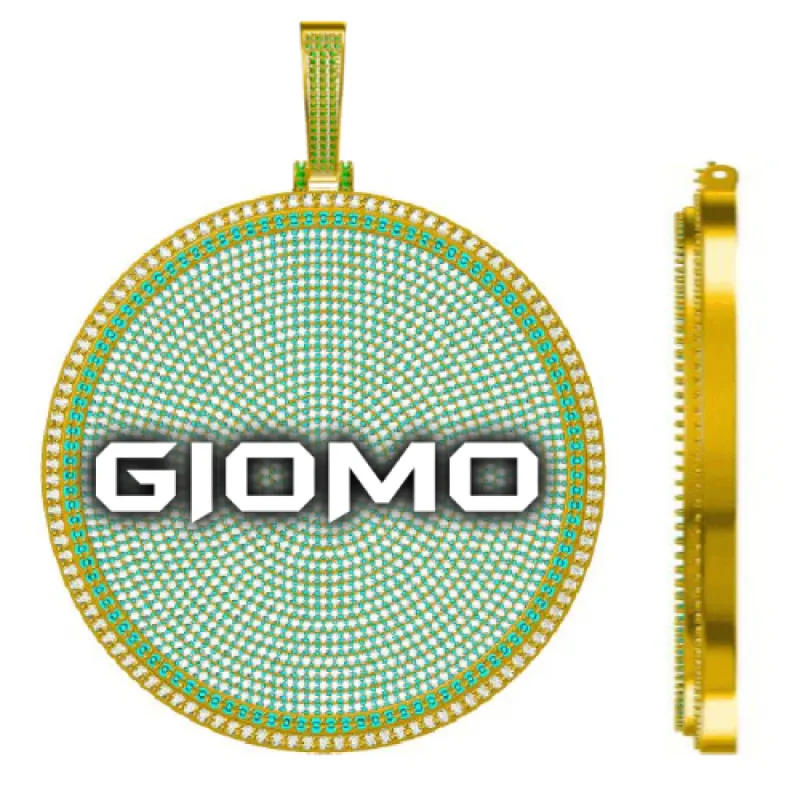 CUSTOM LETTER NECKLACE 3D BIG DISC sold by The GUU Shop