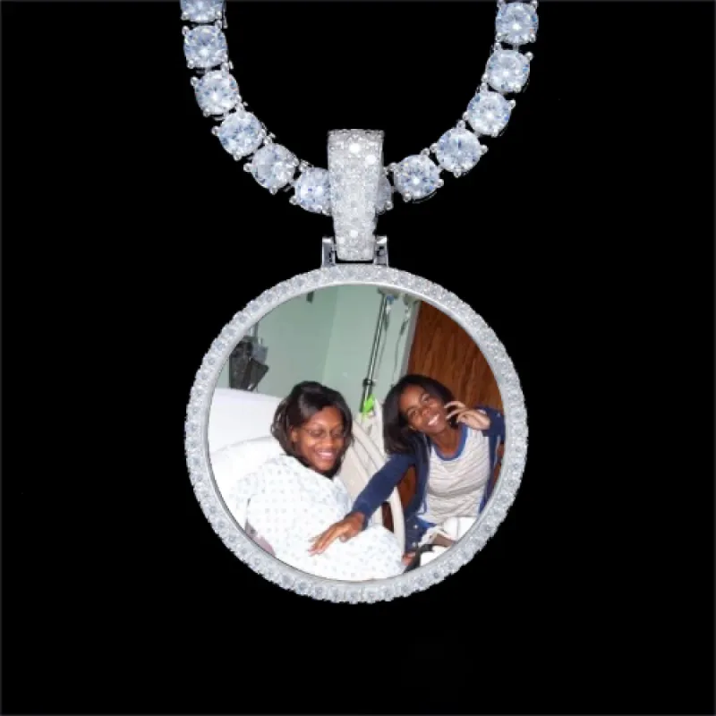 925S & VVS Moissanite 3D Circle Custom Picture Pendant sold by The GUU Shop