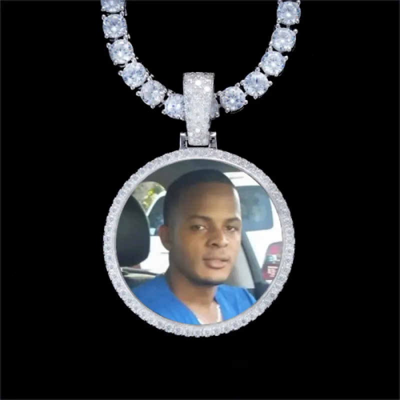 925S & VVS Moissanite 3D Circle Custom Picture Pendant sold by The GUU Shop