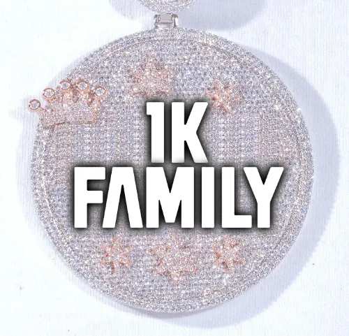 CUSTOM LETTER NECKLACE 3D BIG CROWN DISC sold by The GUU Shop