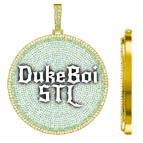 CUSTOM LETTER NECKLACE 3D BIG DISC sold by The GUU Shop