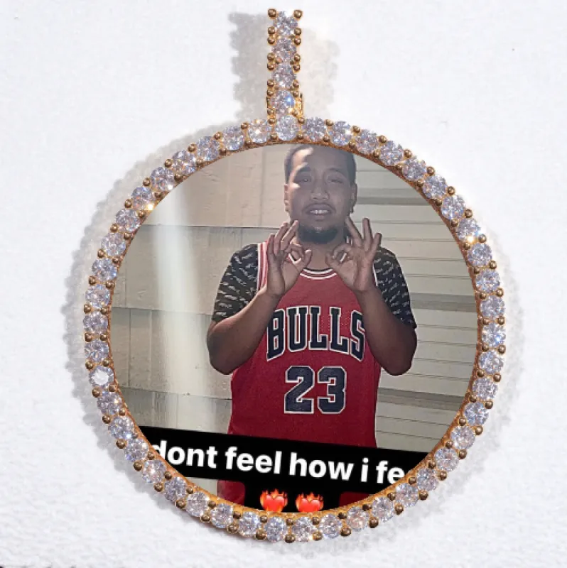 LARGE 3D CIRCLE CUSTOM PICTURE PENDANT sold by The GUU Shop