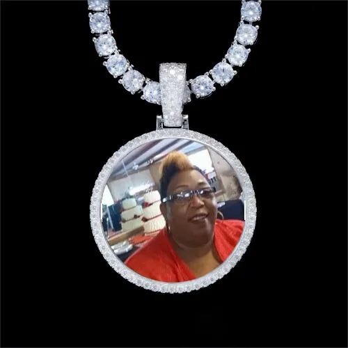 925S & VVS Moissanite 3D Circle Custom Picture Pendant sold by The GUU Shop
