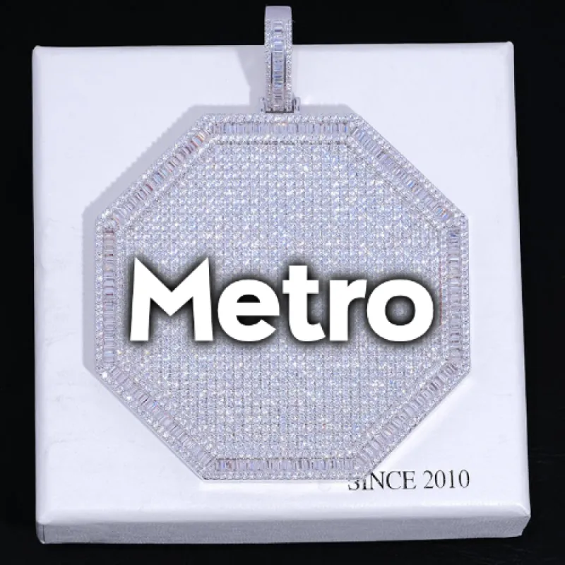 CUSTOM LETTER NECKLACE 3D BIG OCTAGON sold by The GUU Shop