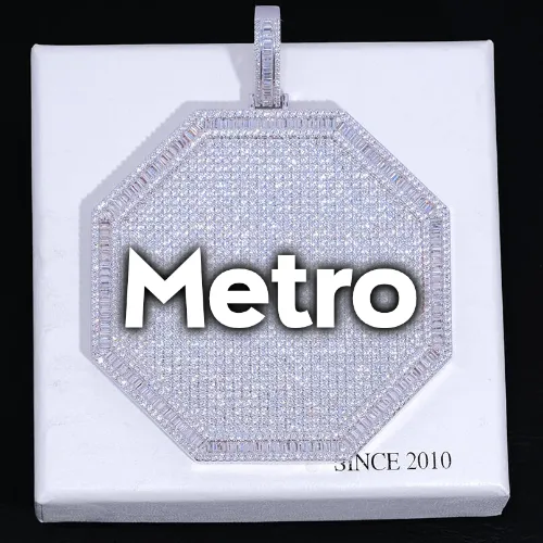 CUSTOM LETTER NECKLACE 3D BIG OCTAGON sold by The GUU Shop