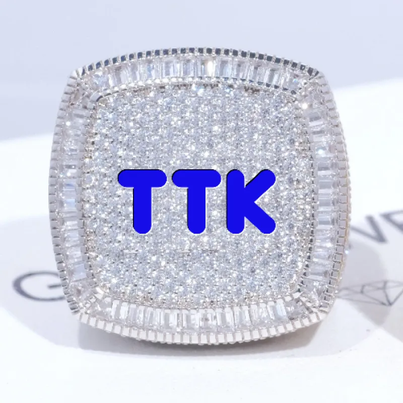 CUSTOM LETTER 3D ICED RING sold by The GUU Shop